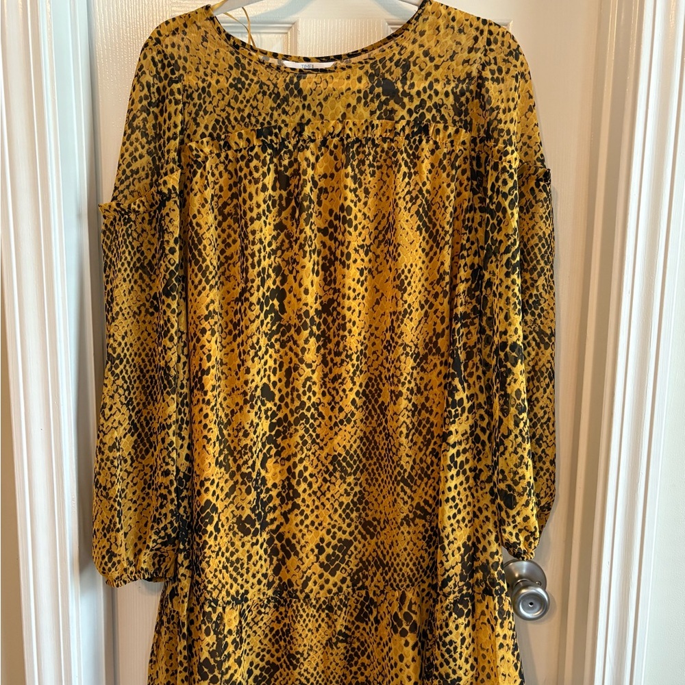 Yellow and Black Animal Print Dress